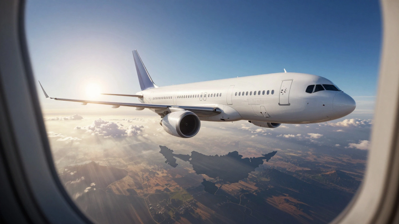 Airplane flying over India representing fast travel to Goa